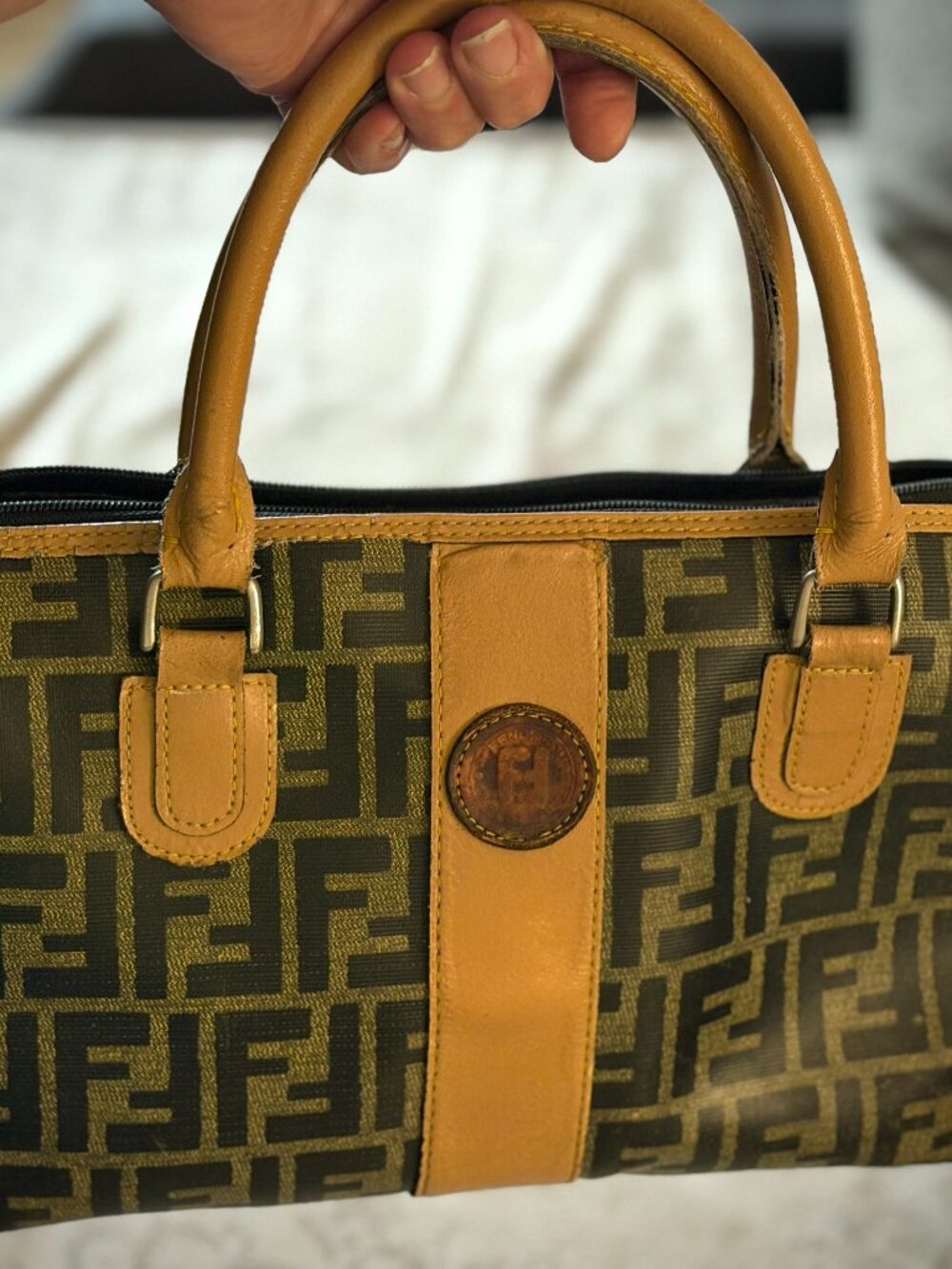 Fendi Vintage Boston Speedy Zucca Bag